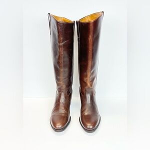 Vintage Cole Haan Knee High Riding Boots Womens Size 7B Brown Leather F4668